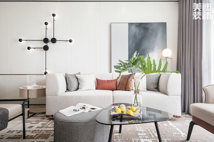 360㎡別墅現代簡約效果圖-客廳