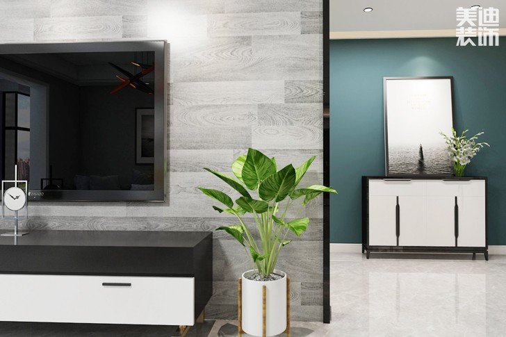 紫晶臺170平米新中式案例效果圖--背景墻  