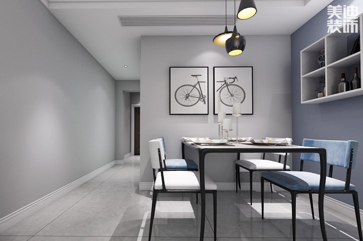尚格名城100㎡北歐風效果圖--餐廳