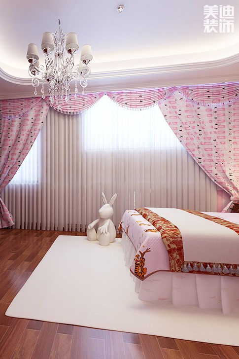 恒大華府復式樓200平新中式效果圖--女孩房1