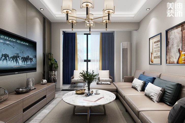 東部美的城118平方現(xiàn)代風(fēng)效果圖--客廳