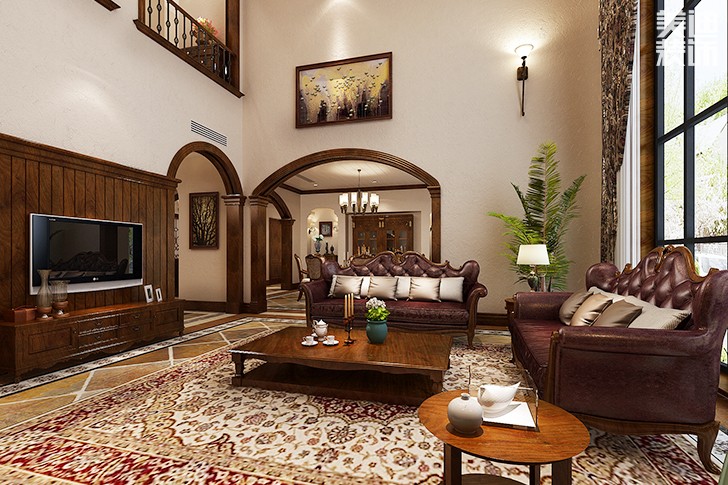 北歐小鎮150平米歐式風格裝修效果圖--客餐廳