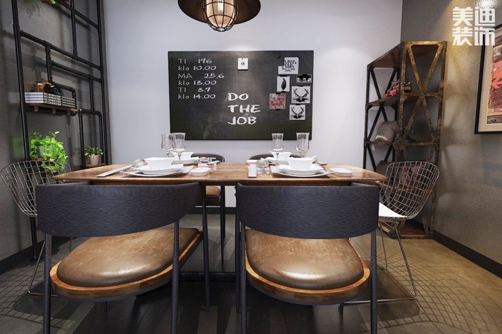 藍光雍景閣132平米工業風格案例效果圖--餐廳