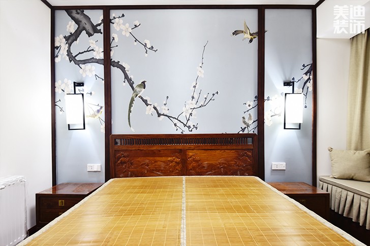 八方小區160平米新中式風實景圖--臥室