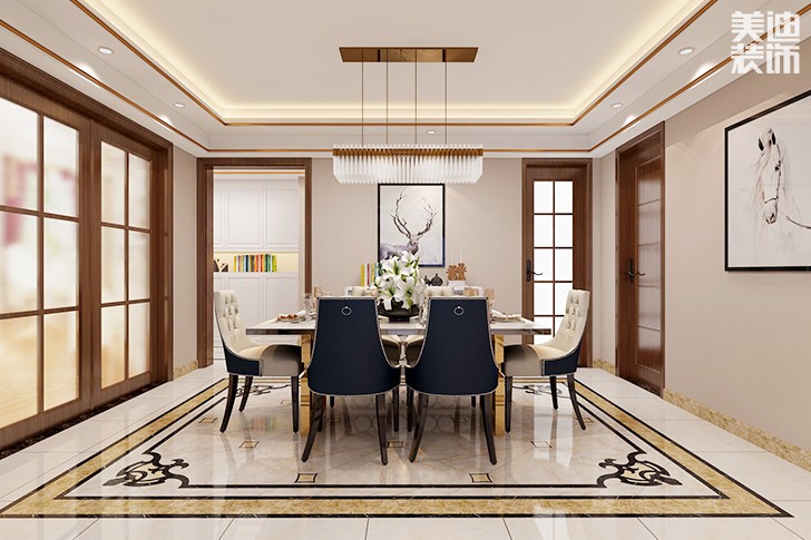 湘江一號180平米后現代風格實景圖-餐廳