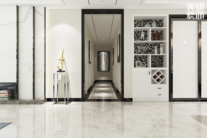 天鵝灣140平簡約裝修案例圖--過道