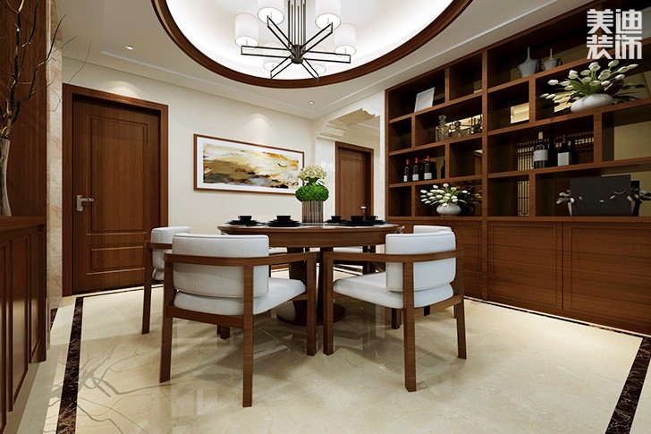 金鐘·時代城135平米中式風格案例效果圖-餐廳
