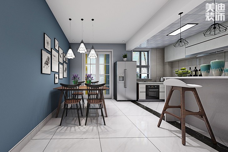 藍溪谷117平方米北歐風格裝修效果圖--客廳