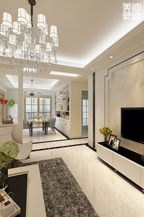 濱江華府140平方現代風格效果圖--客廳