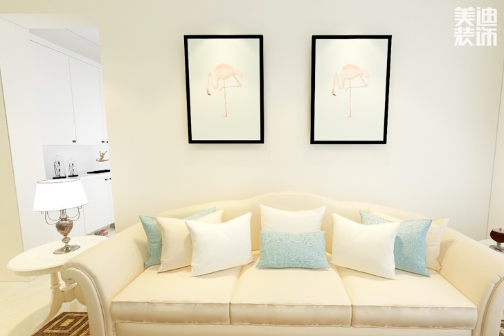 五江天驕120平米美式鄉(xiāng)村風格裝修效果圖--客廳