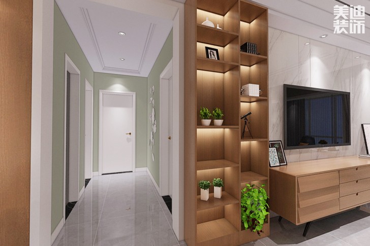 紫竹園124平米現代簡約裝修效果圖--過道