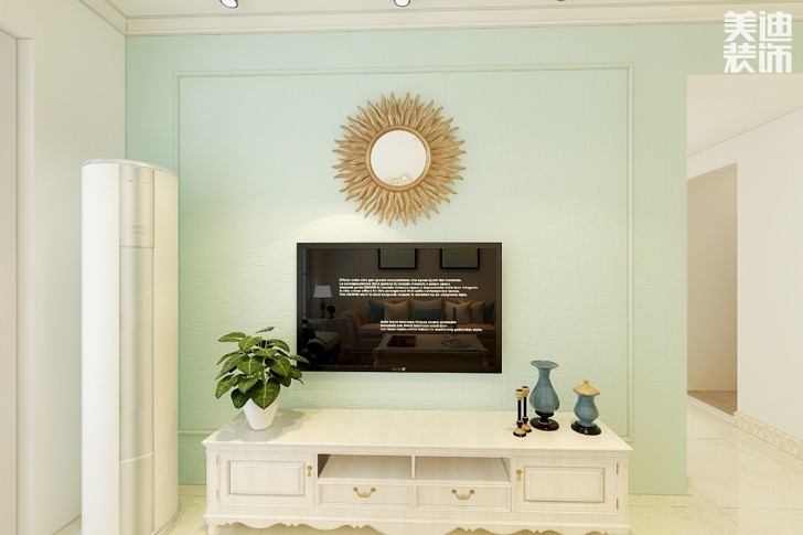 五江天驕120平米美式鄉(xiāng)村風格裝修效果圖--客廳