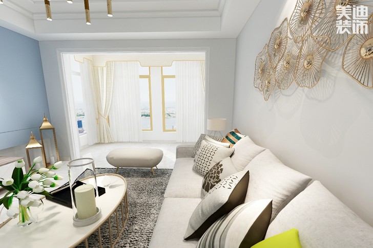 大學(xué)里127平米現(xiàn)代風(fēng)格裝修效果圖--客廳