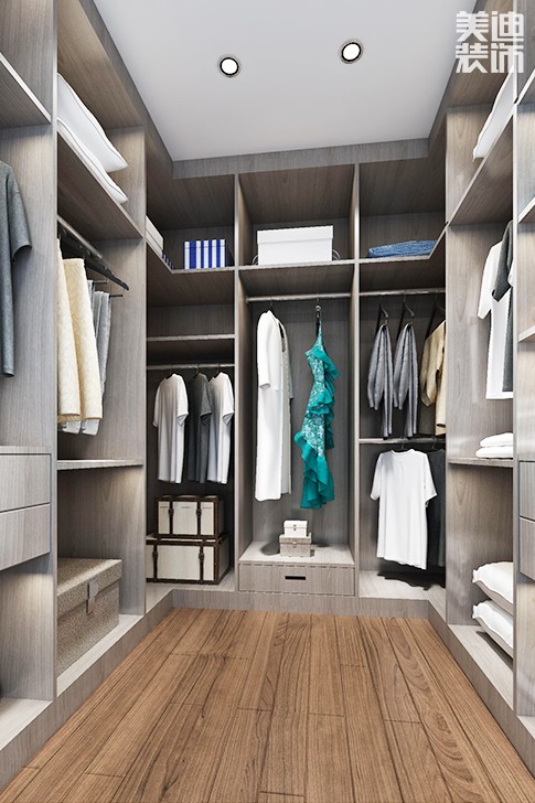 南湖一號140平現代簡約裝修效果圖--衣帽間