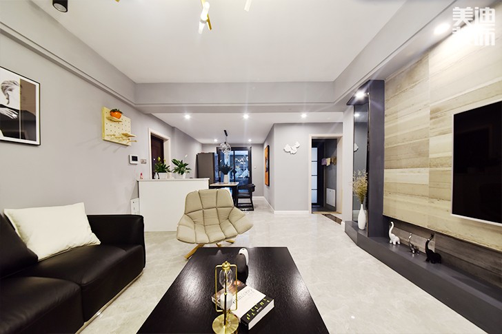 乾源國際115㎡現代簡約裝修案例圖--客廳