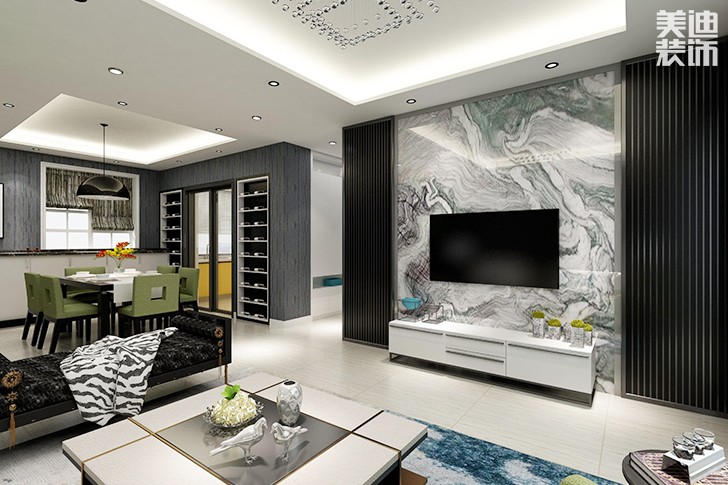 名門世家120平方現代風格案例裝修效果圖-客廳