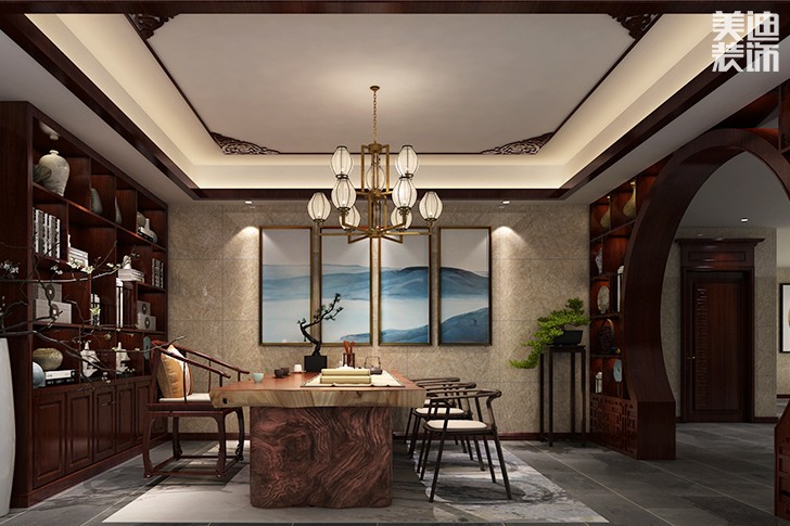 浯溪御園425平中式風格裝修案例圖--茶室