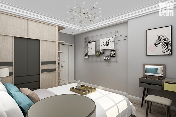 銀園公寓89平米現代簡約風格裝修效果圖--主臥1