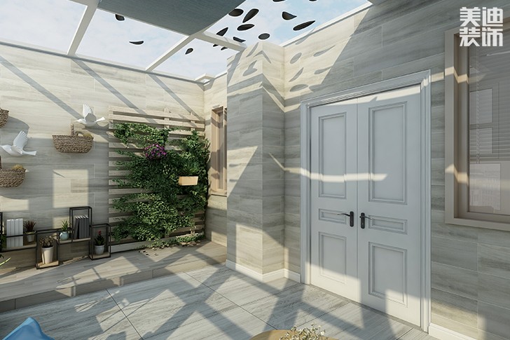 澳海瀾庭145平米新中式風(fēng)格裝修效果圖--露臺1