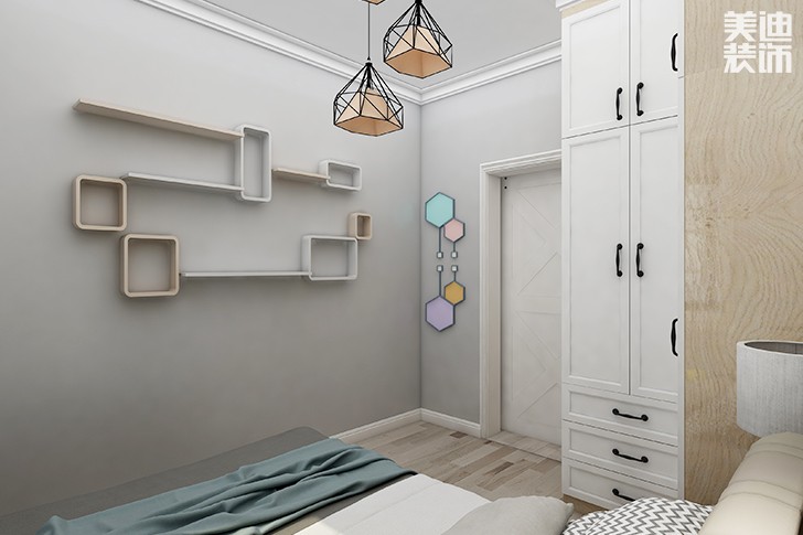 銀園公寓89平米現代簡約風格裝修效果圖--次臥2