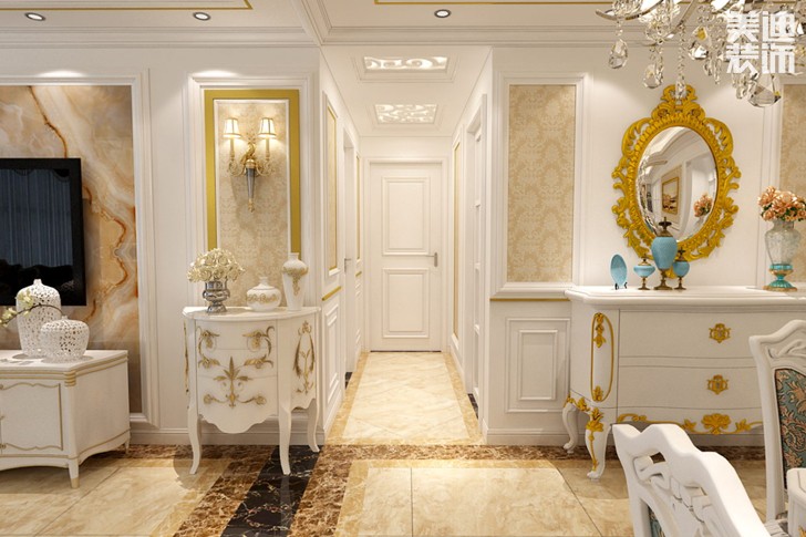 和沁園160平米歐式風格裝修效果圖--過道