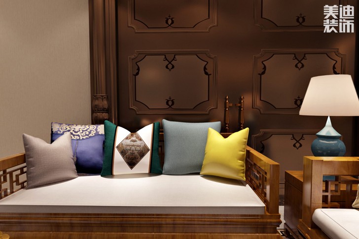 北山獨棟別墅380新中式風(fēng)格裝修效果圖--客廳