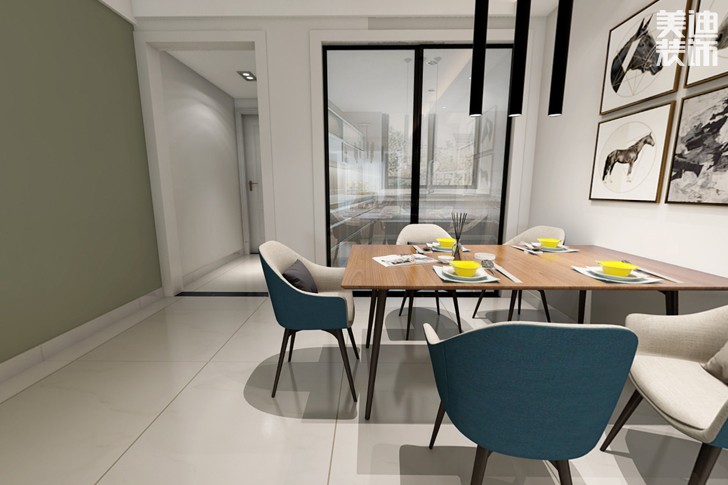 時代傾城87平米現代風格裝修效果圖--餐廳