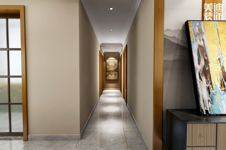 長盛嵐庭125新中式風格裝修效果圖--過道
