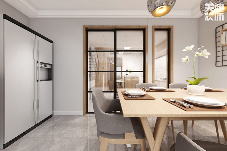達美白鷺郡120平米北歐風格裝修效果圖--餐廳