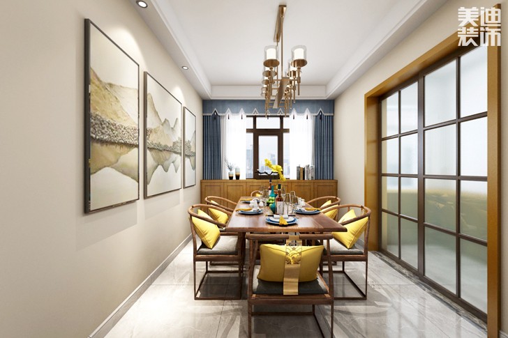 長盛嵐庭125新中式風格裝修效果圖--餐廳