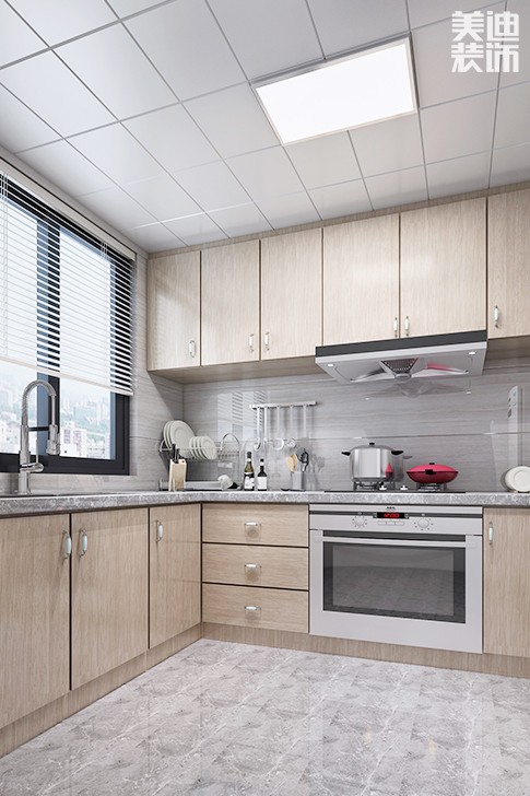 長房云時代120平中式輕奢風裝修案例效果圖--廚房