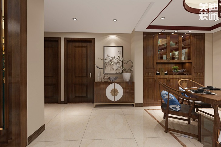 早谷塘小區(qū)125平米中式風(fēng)格裝修效果圖--過道