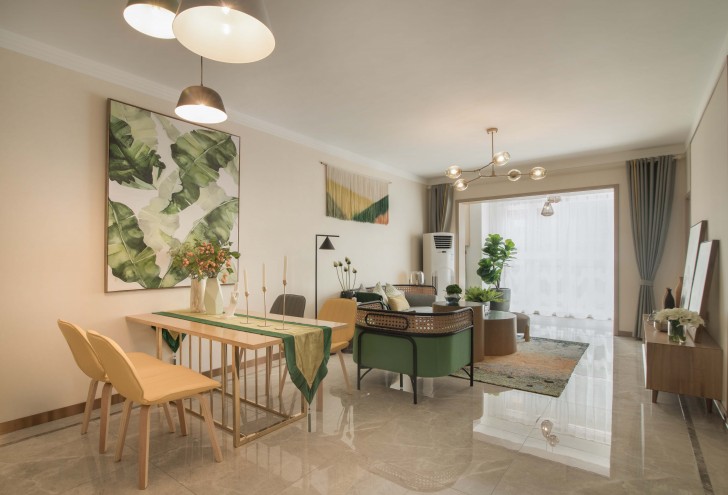 長沙西店樣板房美式風格裝修實景圖--餐廳