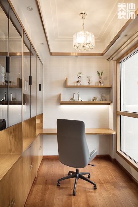江山壹號180平米新中式風格裝修案例實拍圖--書房