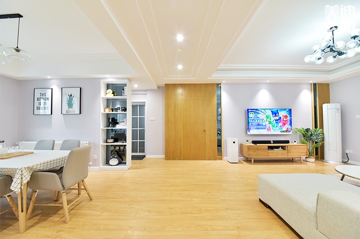 科大佳園120平日式MUJI風(fēng)裝修案例圖--客餐廳