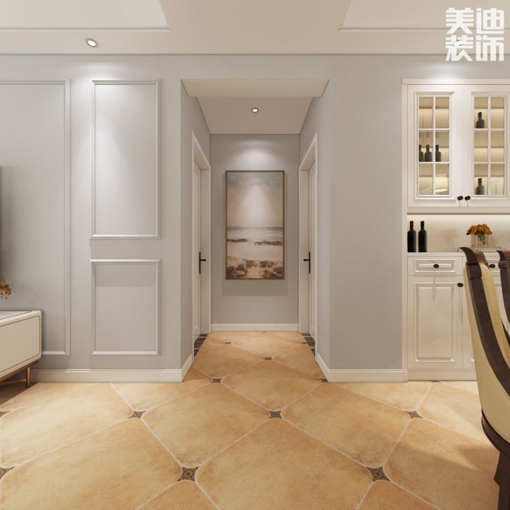 八方小區140平米簡美風格裝修案例效果圖--過道