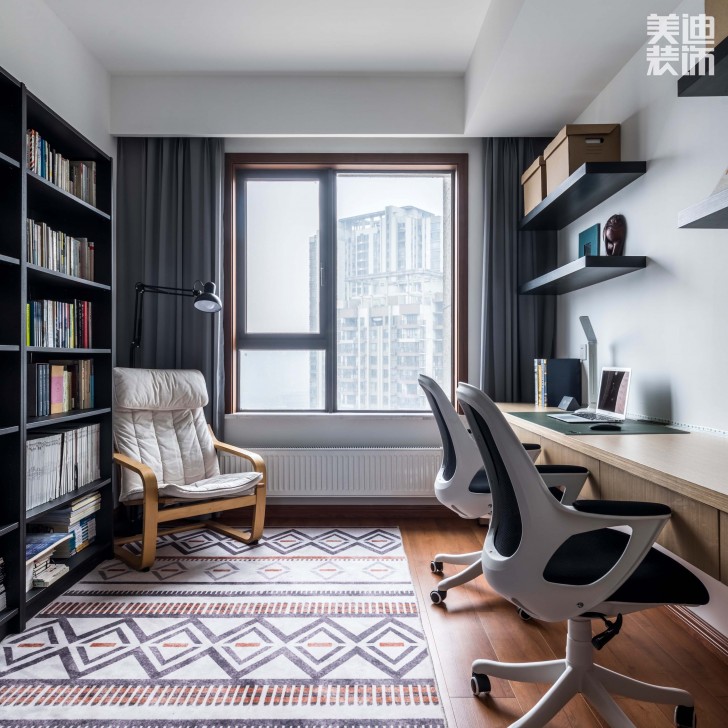 云頂梅溪湖160㎡現(xiàn)代簡(jiǎn)約風(fēng)格裝修案例實(shí)拍圖--書(shū)房