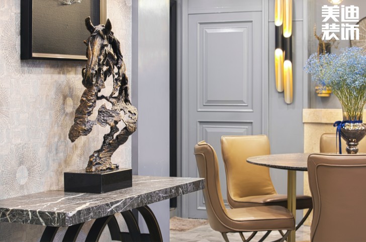 北辰定江洋260㎡現代混搭風格裝修案例實拍圖-玄關