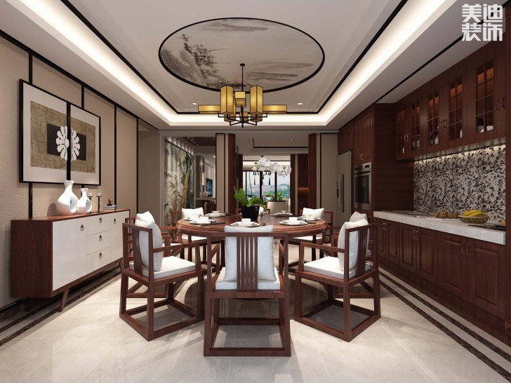 海倫春天460平米中式風格案例效果圖--餐廳