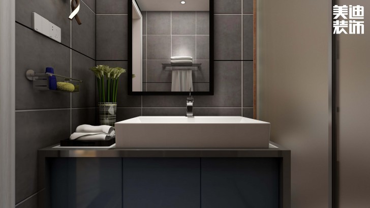 福捷.華中城124平方米折衷主義混搭風格案例效果圖--衛生間