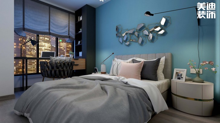 濱江中心城117平方米現代輕奢風格案例效果圖--臥室