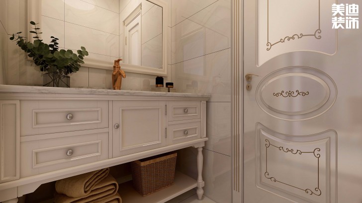 君華御庭87平方米法式網紅風格裝修案例效果圖--衛生間