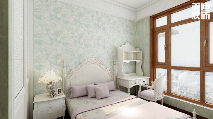 明昇壹城128平方米美式風格案例效果圖--臥室