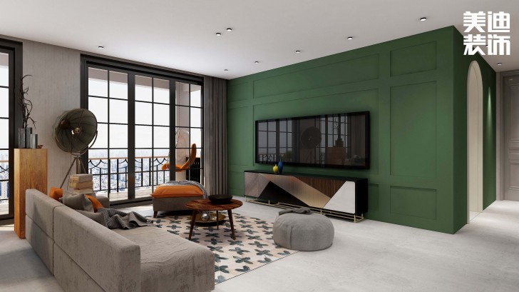 嘉和城128平方米北歐風格案例效果圖--客廳