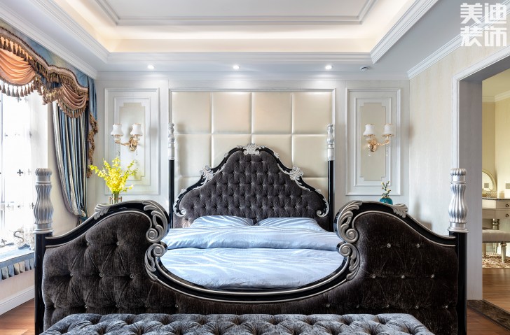 雙灣國際215平米法式輕奢風裝修案例實拍圖-臥室