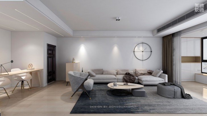 八方小區160㎡北歐風格案例效果圖