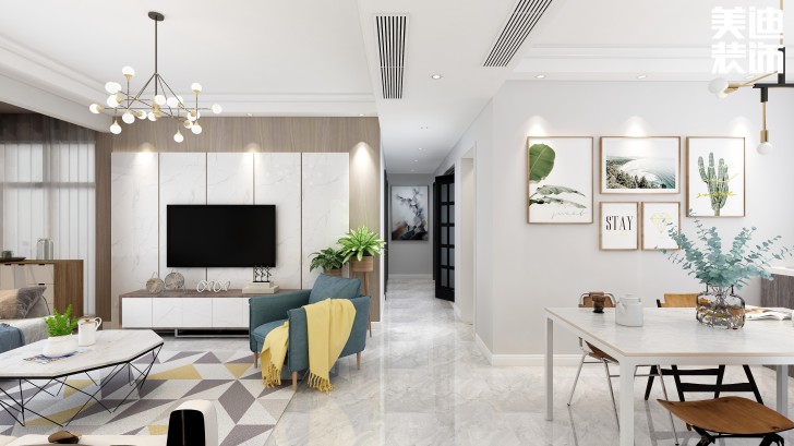 水墨林溪135㎡現(xiàn)代風格案例效果圖