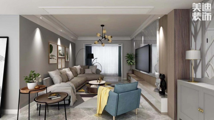 長盛嵐庭105㎡現代風格案例效果圖