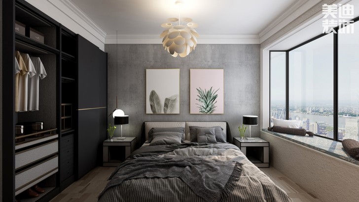 陽光城·尚東灣89㎡工業風格案例效果圖