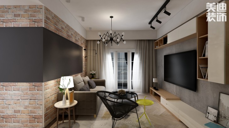陽光城·尚東灣89㎡工業風格案例效果圖